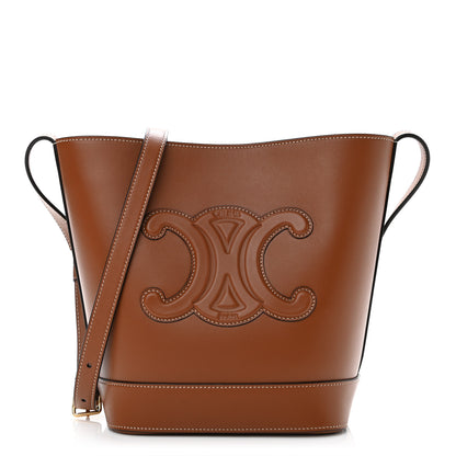 Celine Smooth Calfskin Small Cuir Triomphe Bucket Bag Tan 1 of 9