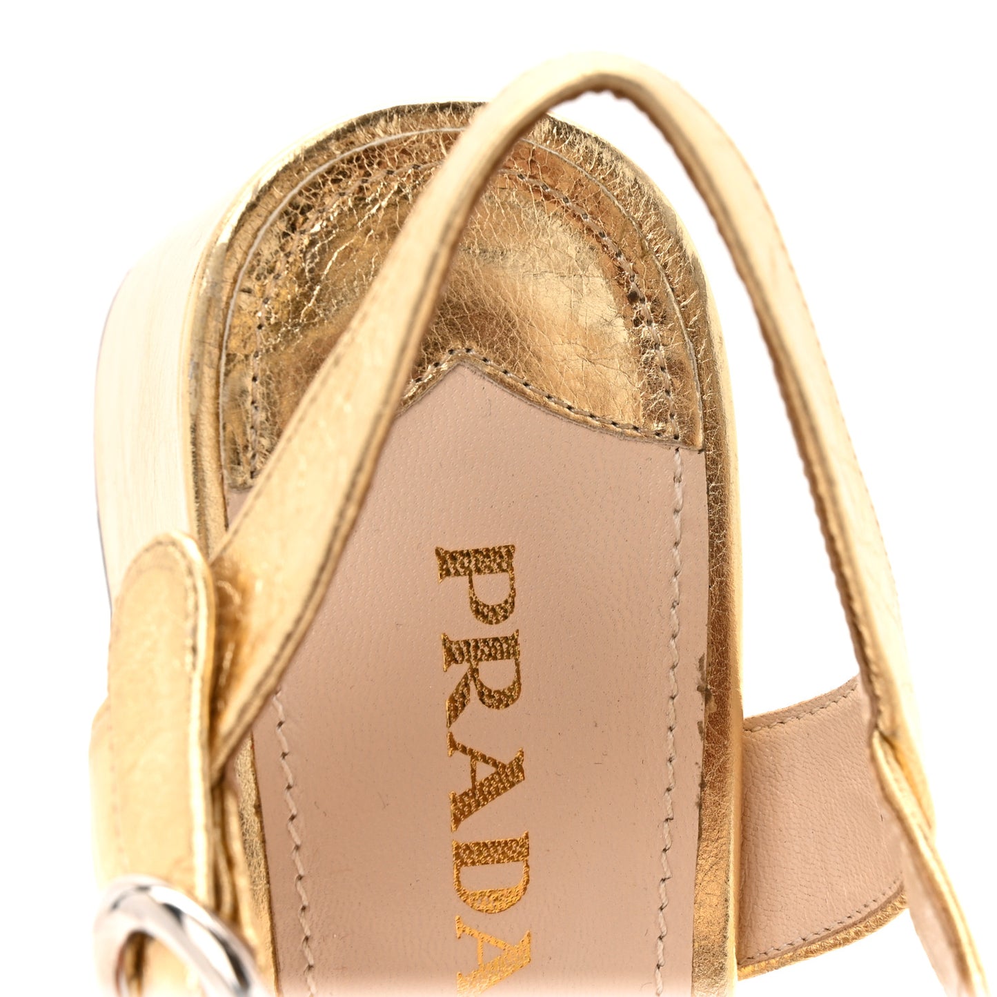 Metallic Calfskin Slingback Pumps 38 Gold