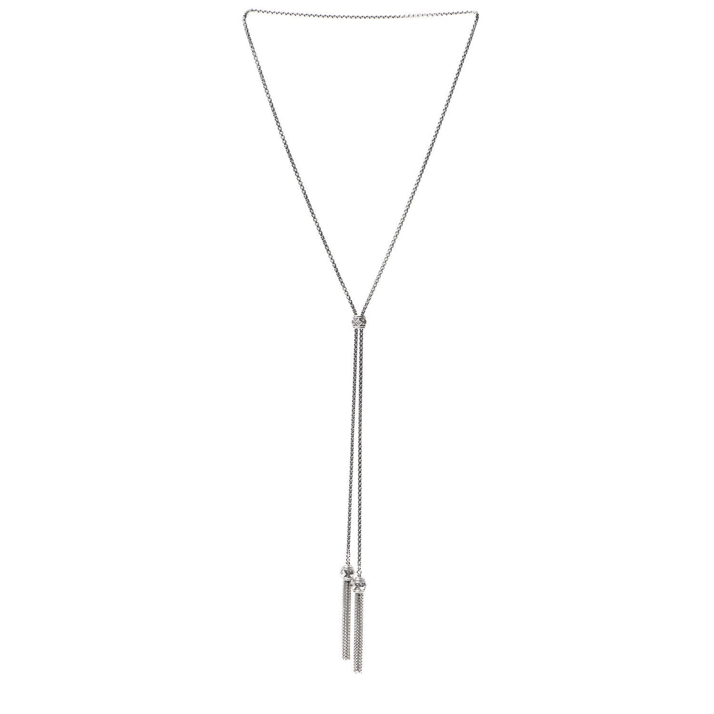Sterling Silver Diamond Renaissance Tassel Necklace