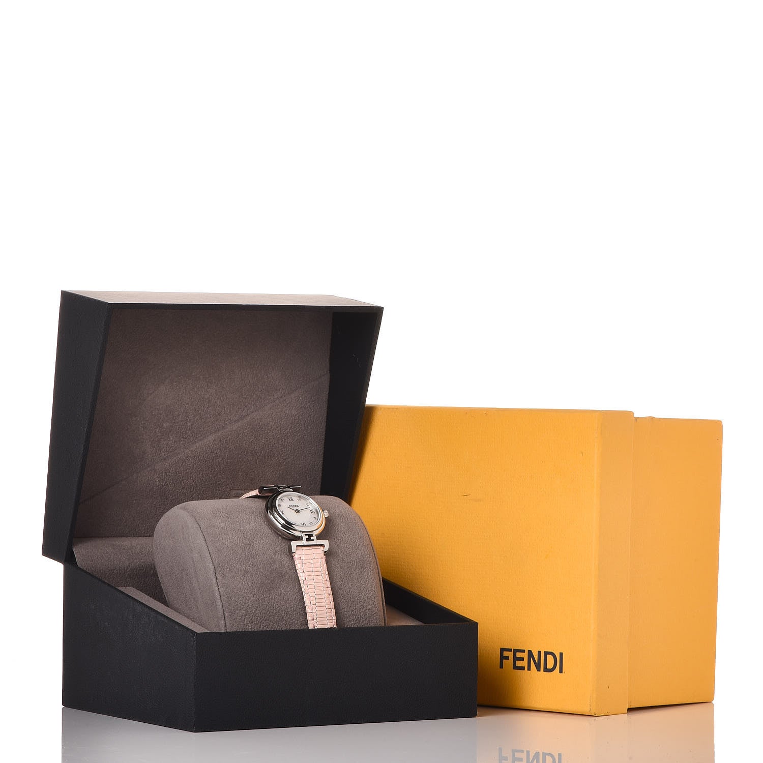 Fendi Stainless Steel Calfskin Diamond Pink Mother of Pearl 23mm Moda Quartz Watch 10 of 10
