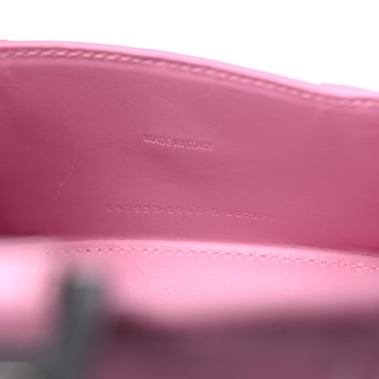 Balenciaga Shiny Calfskin Crocodile Embossed Hourglass Top Handle Bag XS Candy Pink 7 of 14