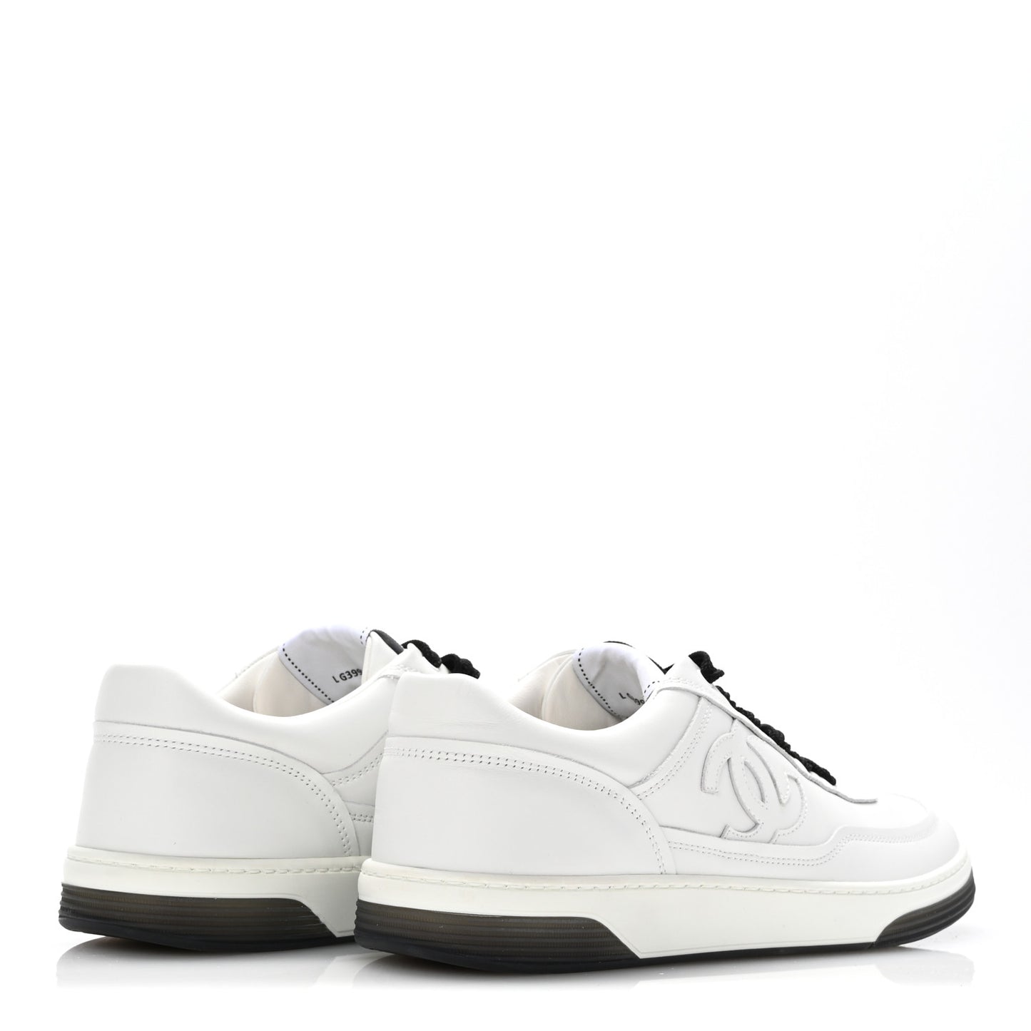 Calfskin CC Womens Sneakers 40 White Black