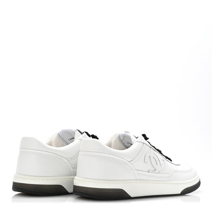 Chanel Calfskin CC Womens Sneakers 40 White Black 5 of 13