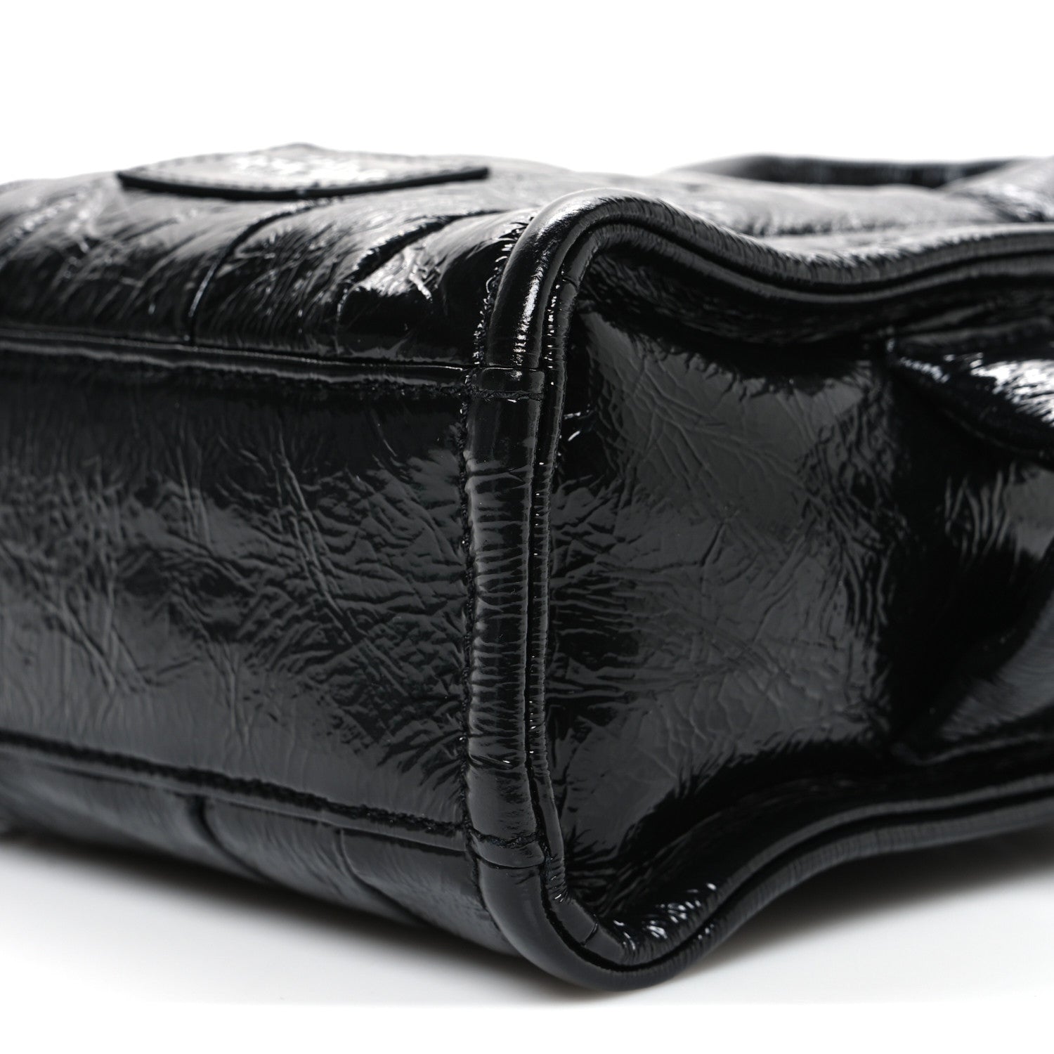 Marc Jacobs Shiny Crinkled Calfskin Mini The Tote Bag Black 10 of 10