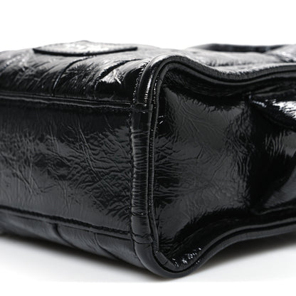 Marc Jacobs Shiny Crinkled Calfskin Mini The Tote Bag Black 10 of 10