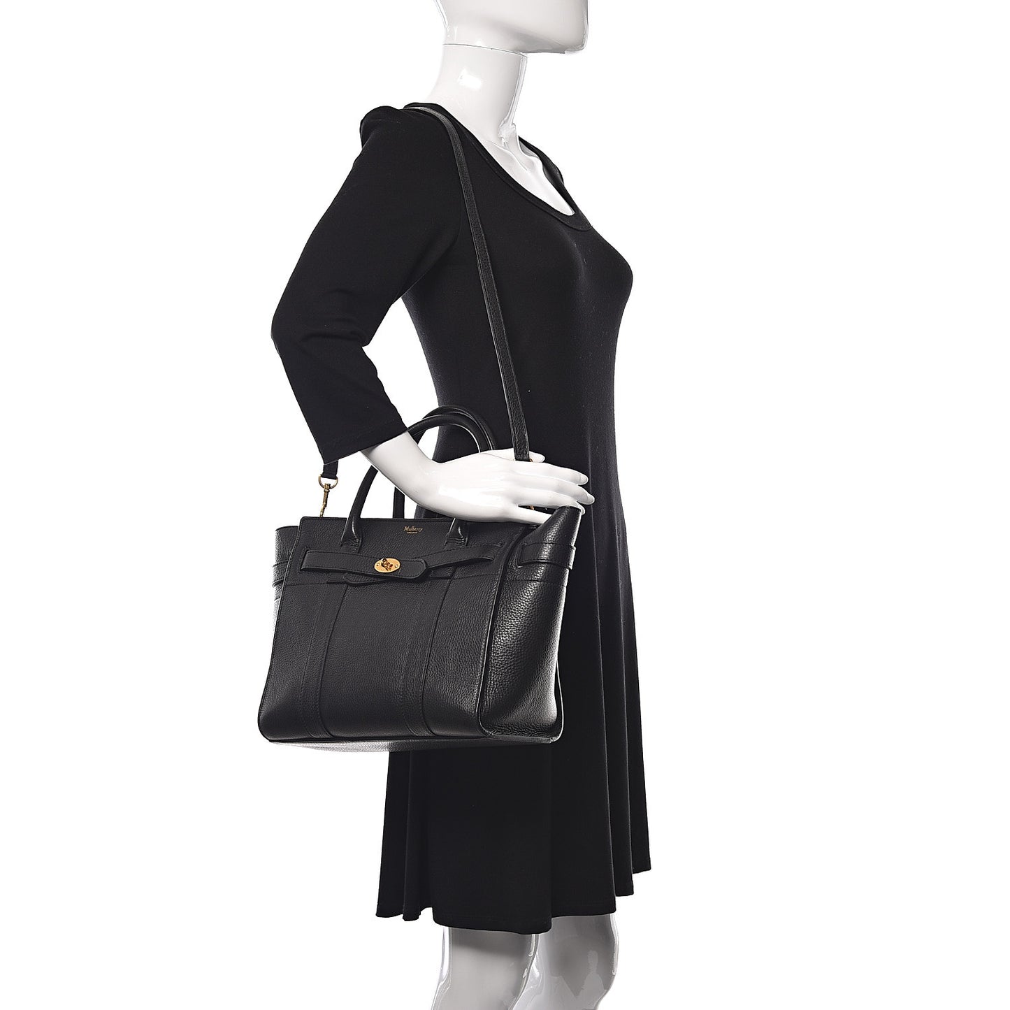 Classic Grain Small Bayswater Zip Tote Black