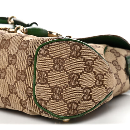 Gucci Monogram Horsebit Web Flap Bag Green 10 of 12