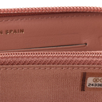 Chanel Caviar Quilted Small Boy Zip Around Wallet Pink 8 of 9
