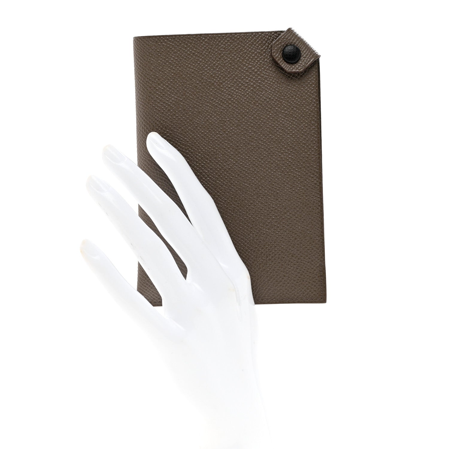 Hermes Epsom Tarmac Dot PM Passport Holder Etain Black 2 of 6