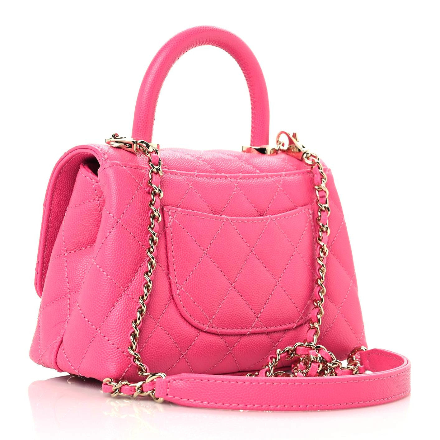 Caviar Quilted Extra Mini Coco Handle Flap Rose