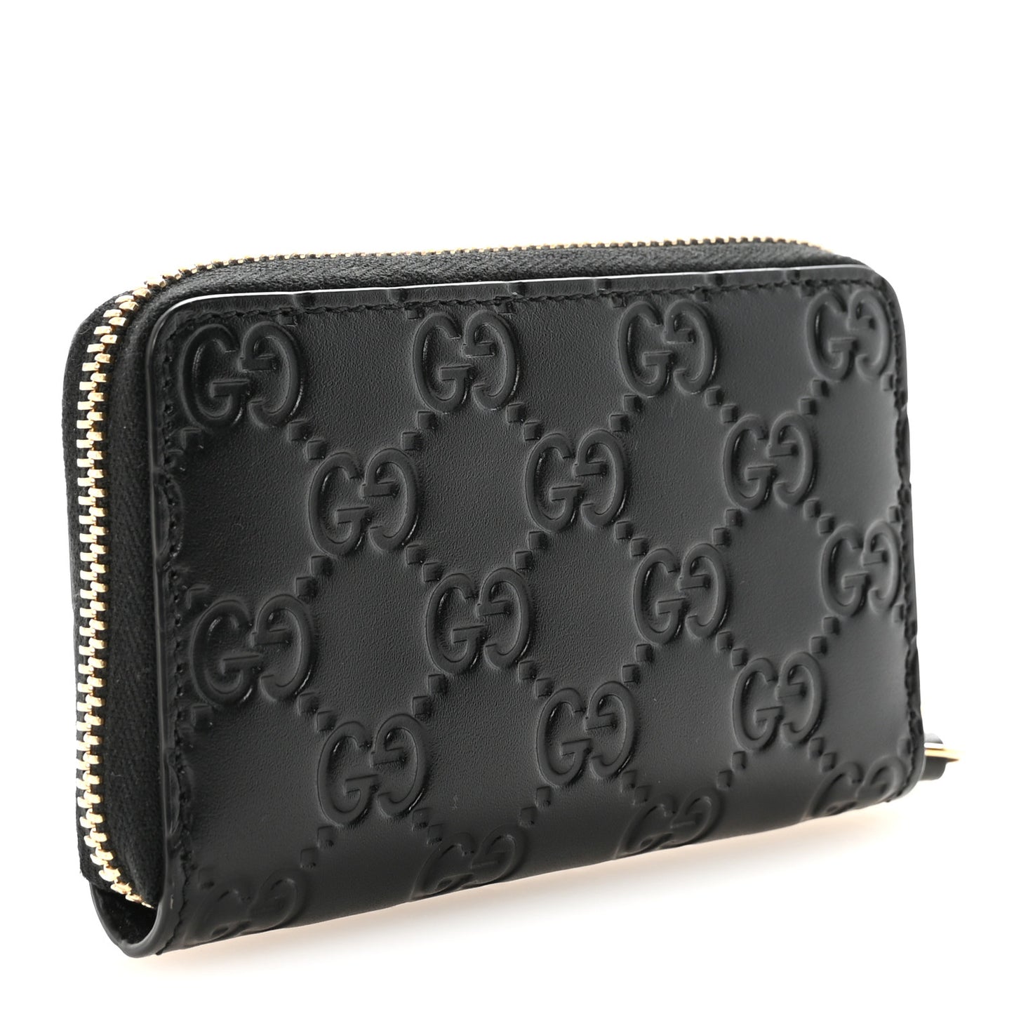 Guccissima Zip Around Coin Purse Wallet Black