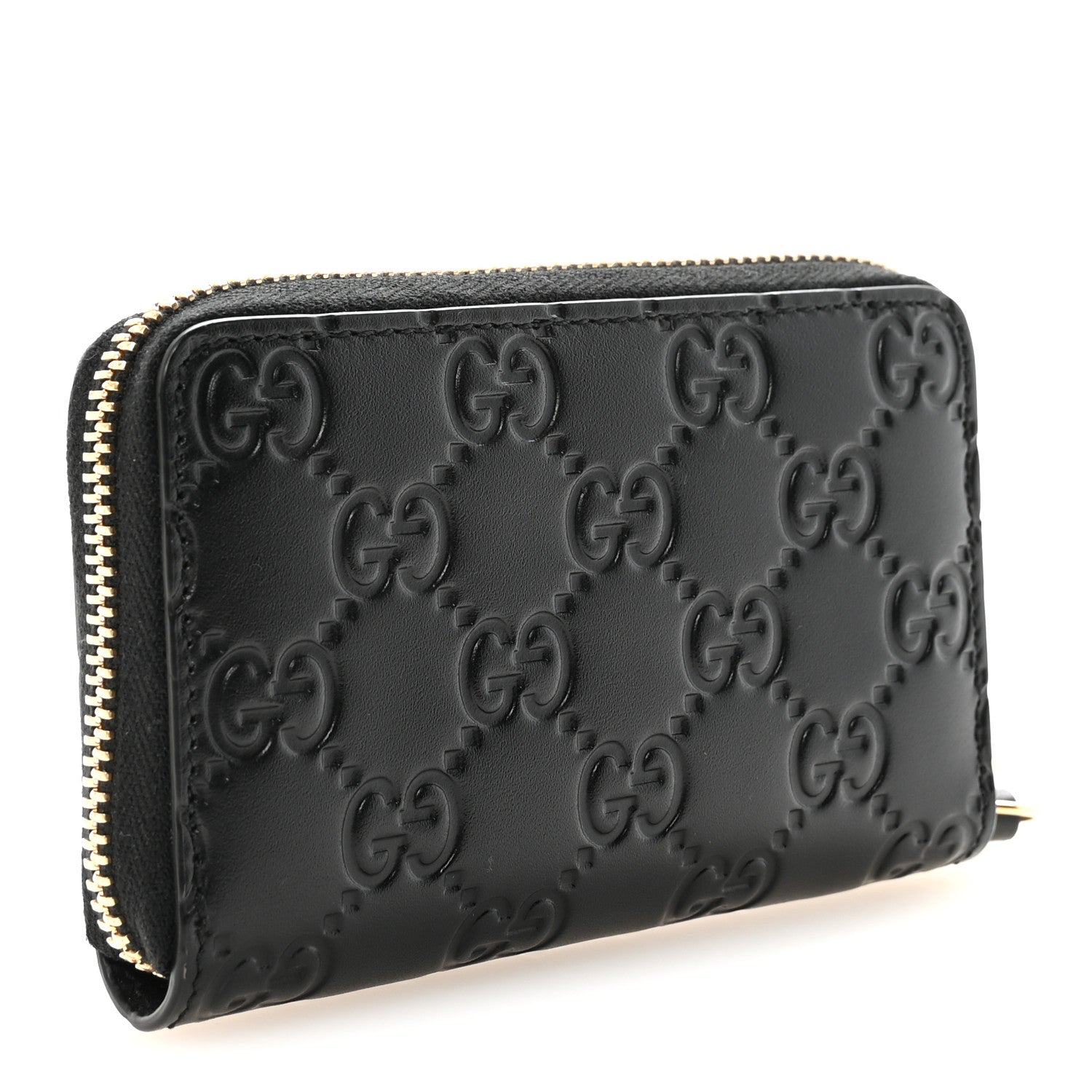 Gucci Guccissima Zip Around Coin Purse Wallet Black 3 of 7