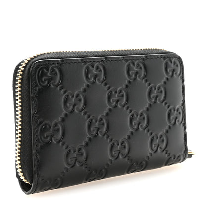 Gucci Guccissima Zip Around Coin Purse Wallet Black 3 of 7