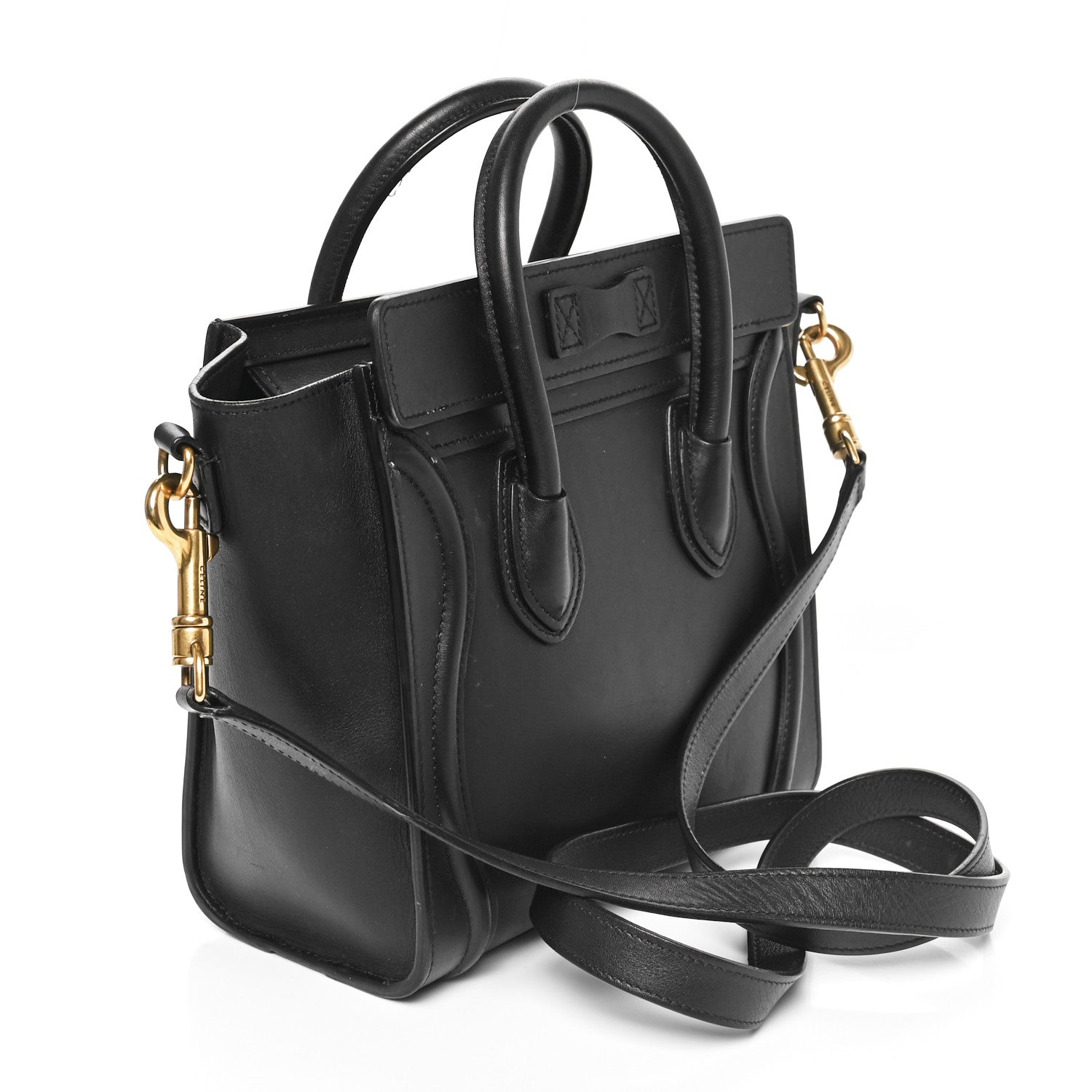 Celine Smooth Calfskin Nano Luggage Black 3 of 10