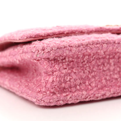 Chanel Wool Tweed Lambskin Quilted Chanel 19 Wallet On Chain WOC Pink 10 of 13