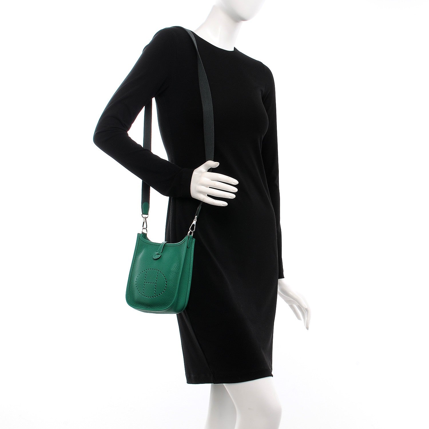 Hermes Taurillon Clemence Amazone Evelyne TPM Vert Vertigo 2 of 8