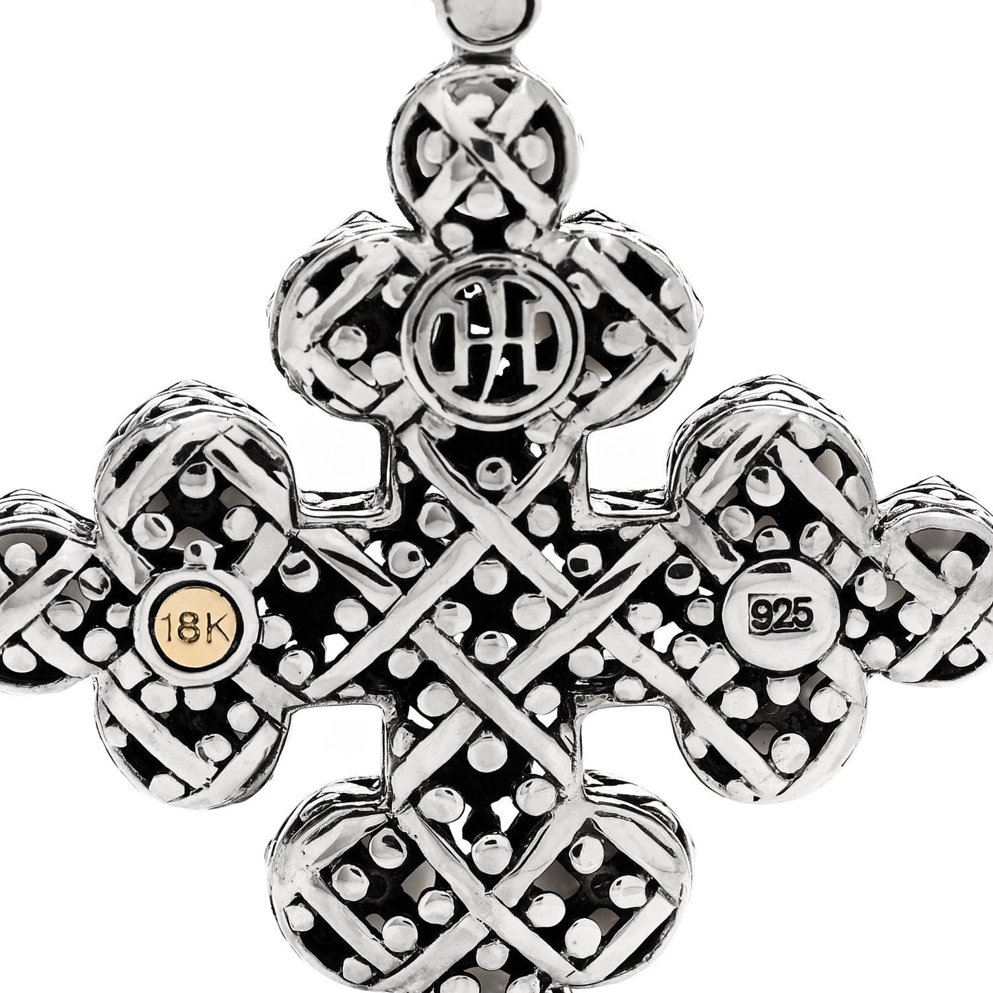Sterling Silver 18K Yellow Gold Pearl Jaisalmer Cross Pendant