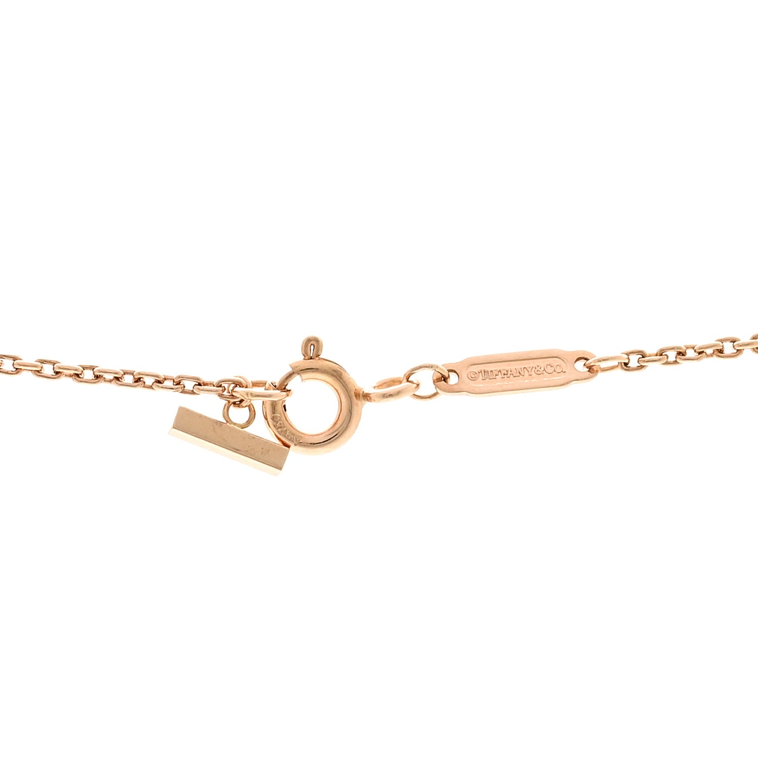 Tiffany 18K Rose Gold Diamond .19ctw Medium T Smile Pendant Necklace 4 of 6