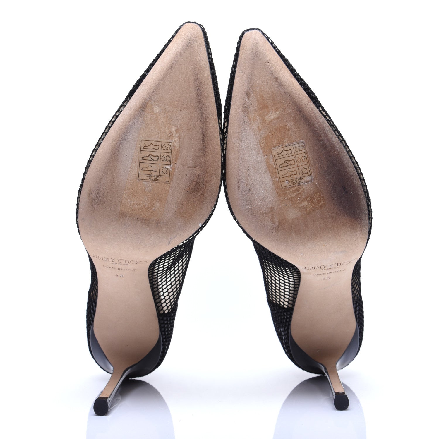 Jimmy Choo Mesh Patent Pointy Toe Romy 100 Pumps 40 Black 8 of 10