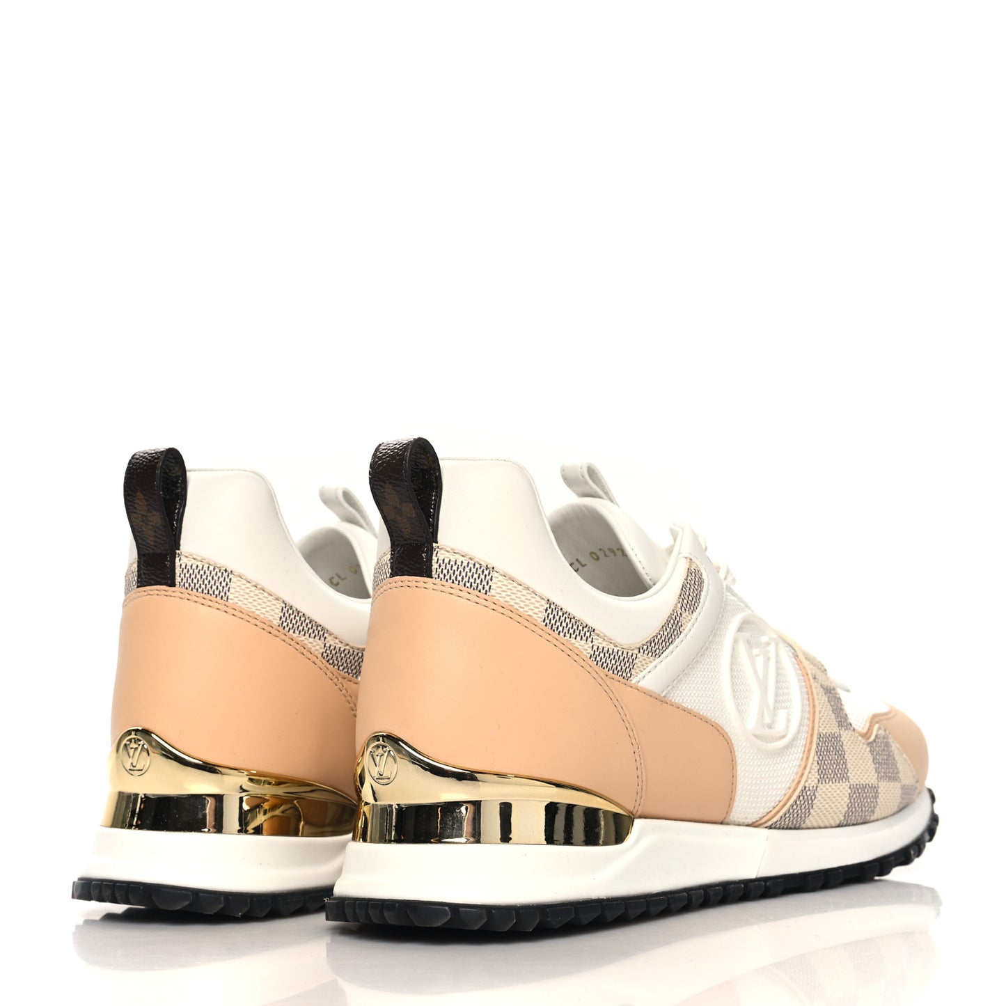 Calfskin Damier Azur Run Away Sneakers 39 White