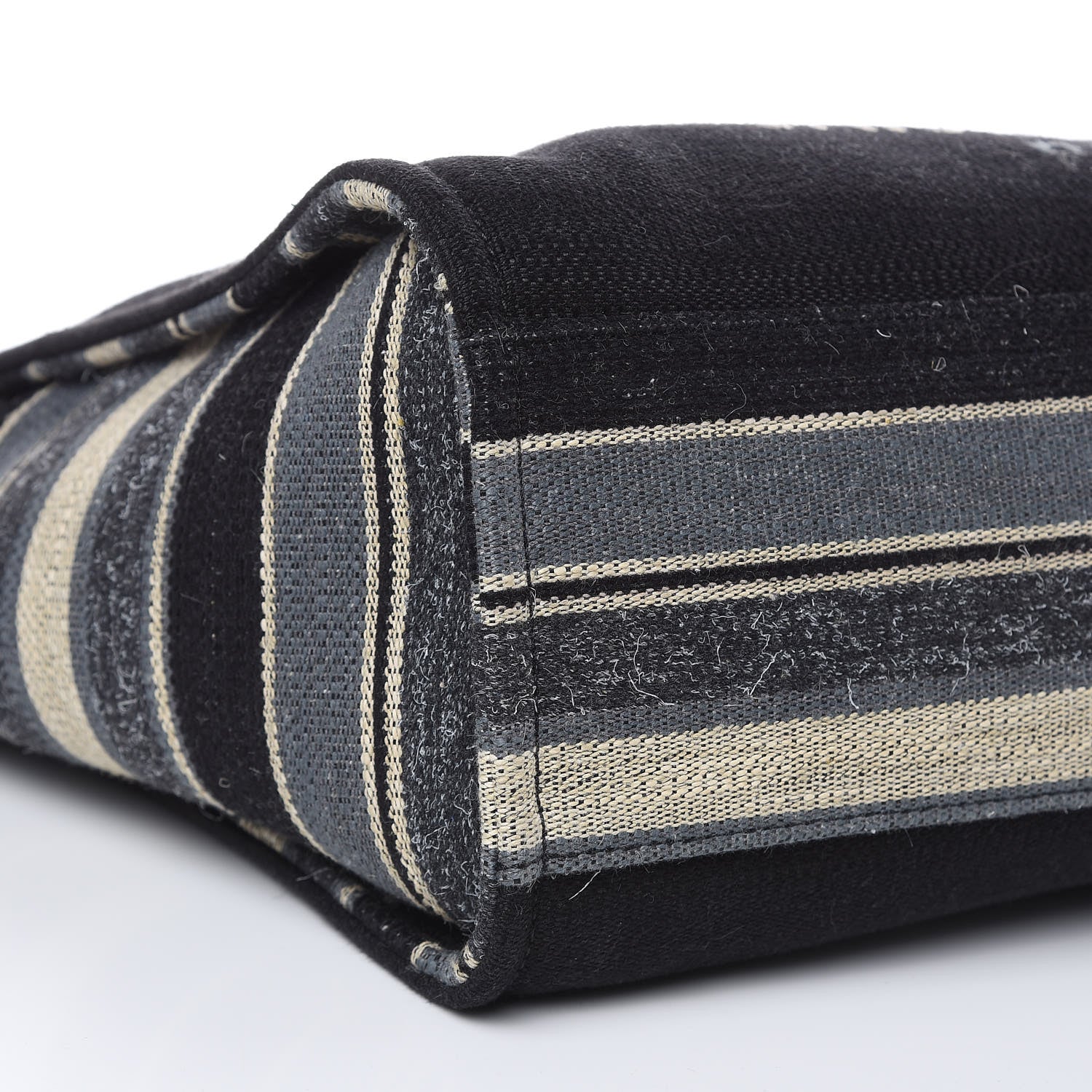 Chanel Striped Canvas Large Deauville Tote Black 8 of 11
