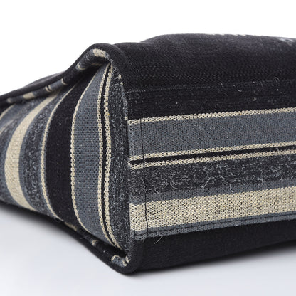 Chanel Striped Canvas Large Deauville Tote Black 8 of 11