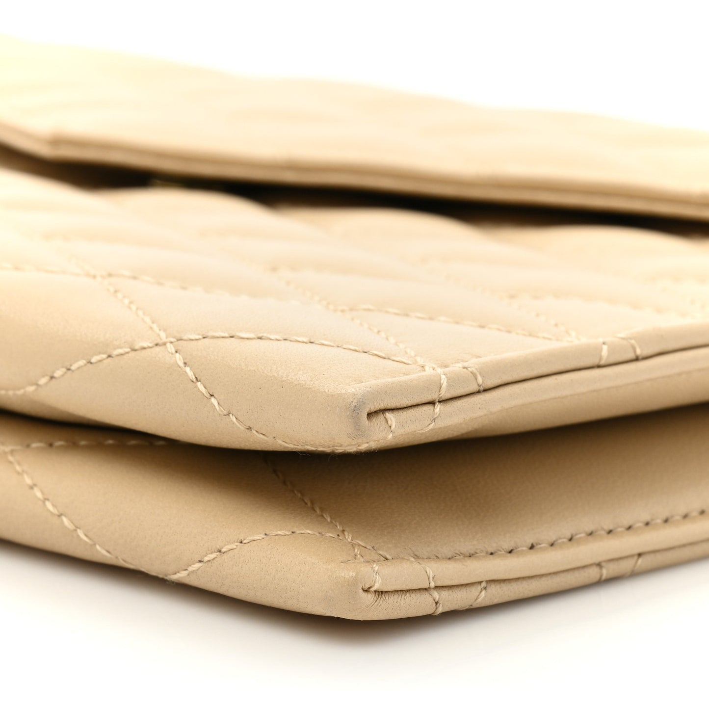 Lambskin Quilted Sade Envelope Clutch Nude Powder