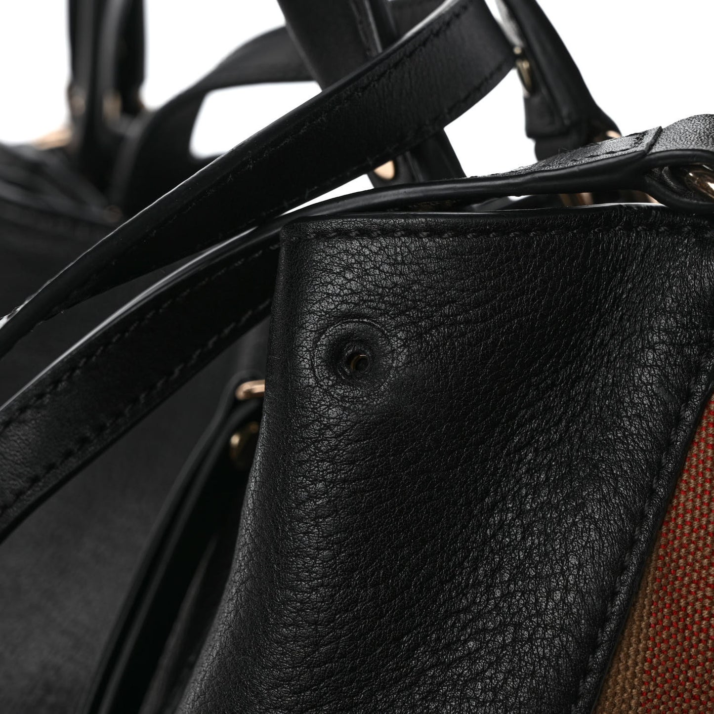 Grainy Calfskin House Check Small Maidstone Black