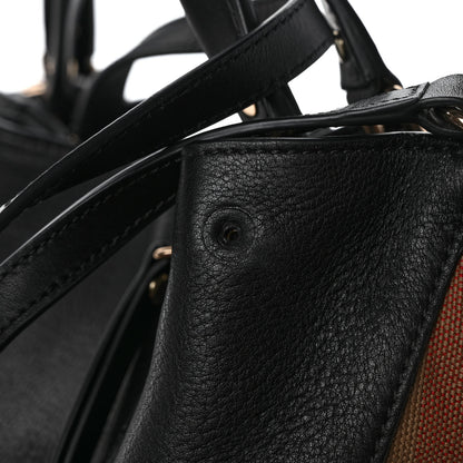 Burberry Grainy Calfskin House Check Small Maidstone Black 12 of 12