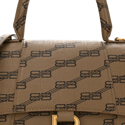 Balenciaga Coated Canvas BB Monogram Small Hourglass Top Handle Bag Beige Brown 8 of 13