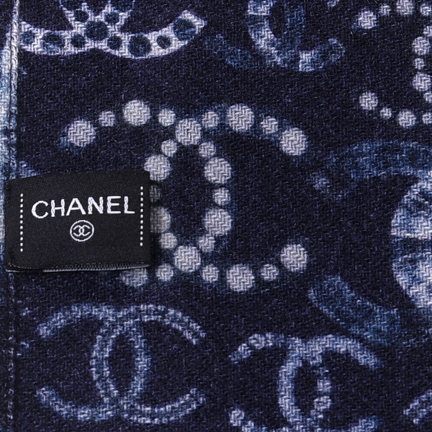 Chanel Cashmere Astronaut CC Shawl Navy 7 of 7