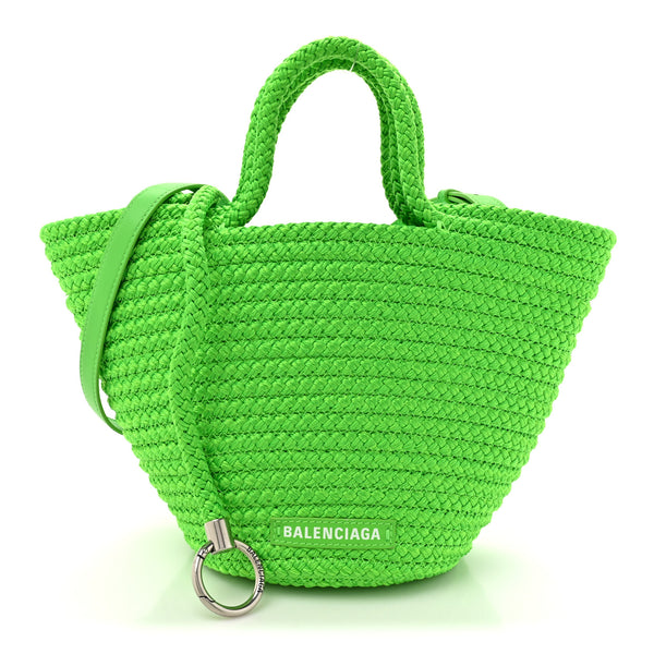 Balenciaga Nylon Lambskin Woven Small Ibiza Basket With Strap