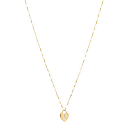 Tiffany 18K Yellow Gold Mini Heart Lock Pendant Necklace 1 of 5