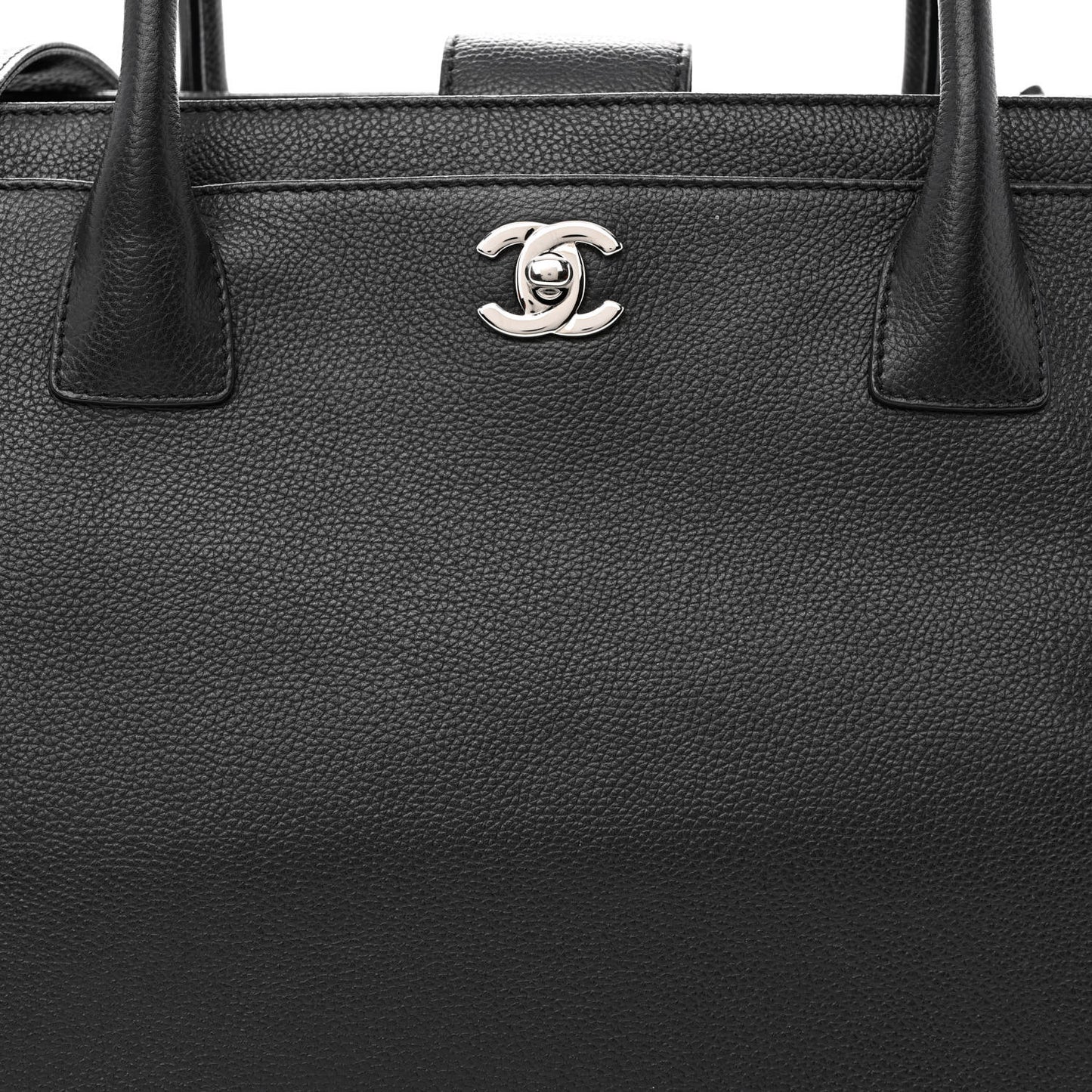 Calfskin Cerf Executive Shopper Tote Black