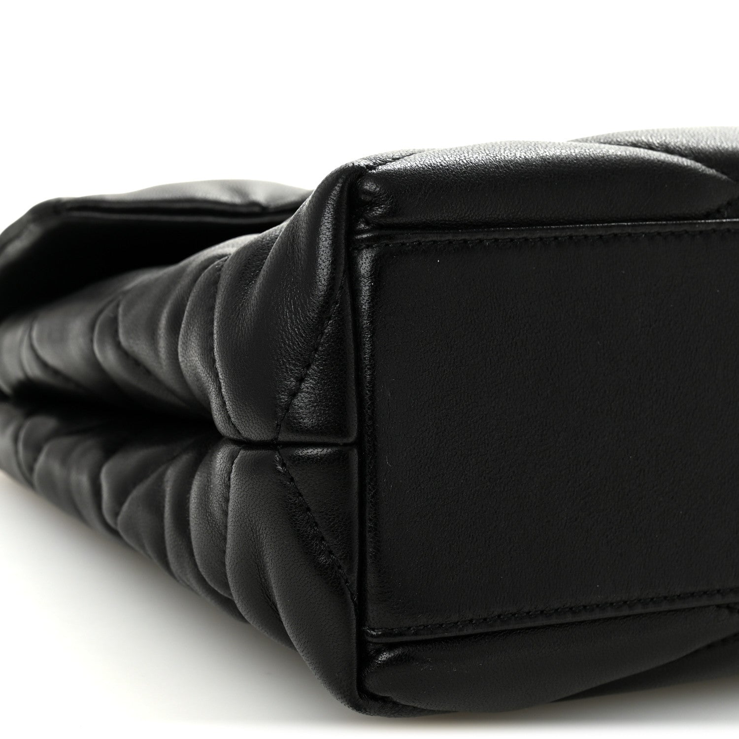 Saint Laurent Lambskin Quilted Sade Puffer Envelope Clutch  Black 8 of 9