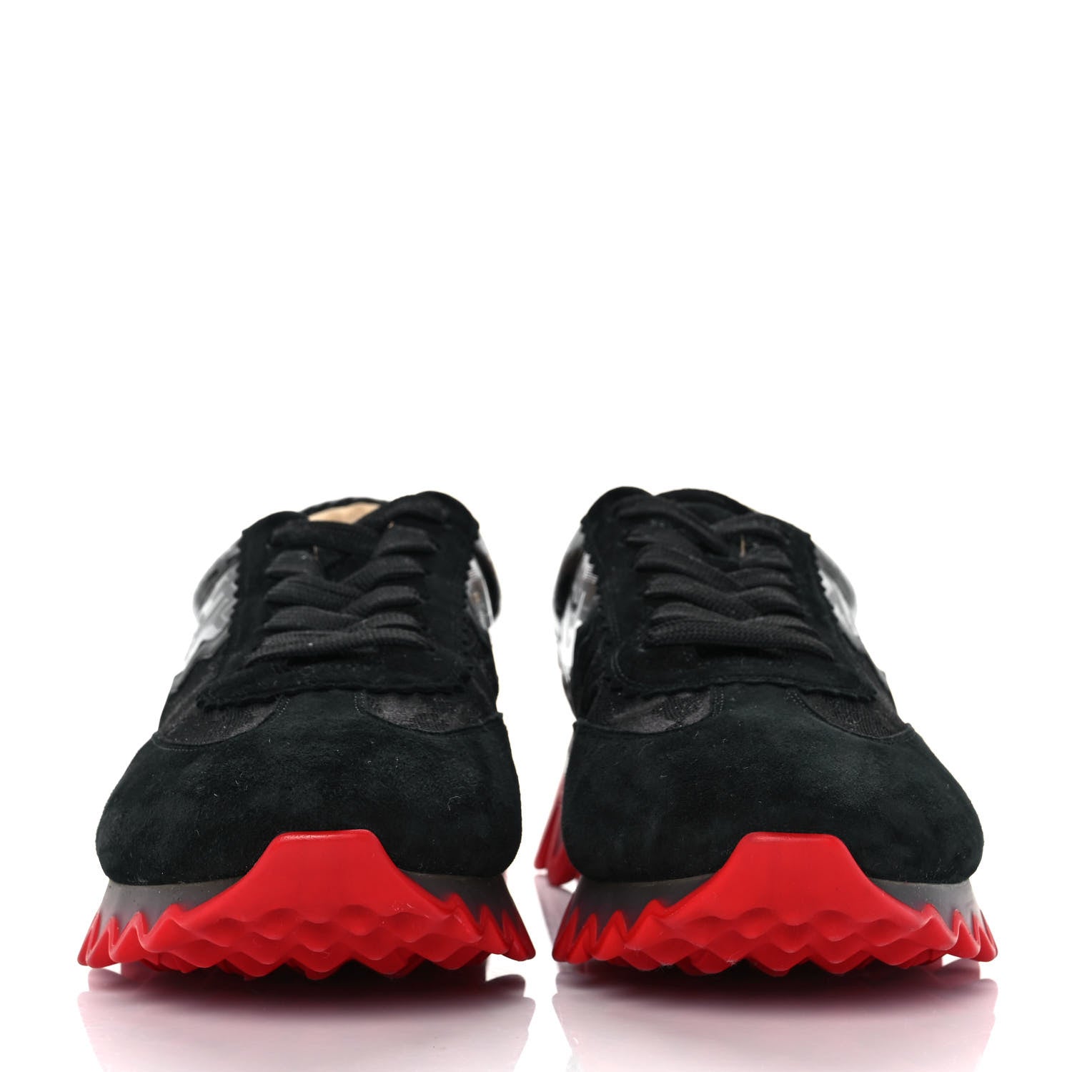 Christian Louboutin Suede Glitter Mens Loubishark Sneakers 44 Black 2 of 8