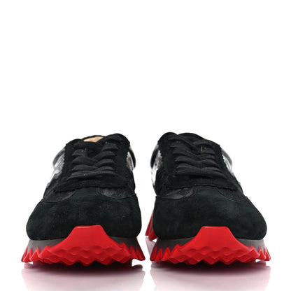 Christian Louboutin Suede Glitter Mens Loubishark Sneakers 44 Black 2 of 8