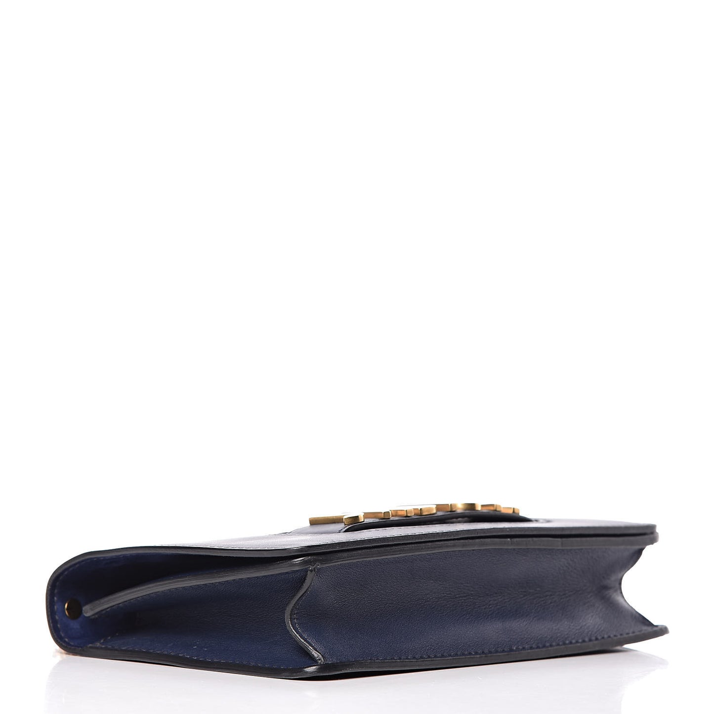 Calfskin J'Adior Chain Flap Bag Navy Blue