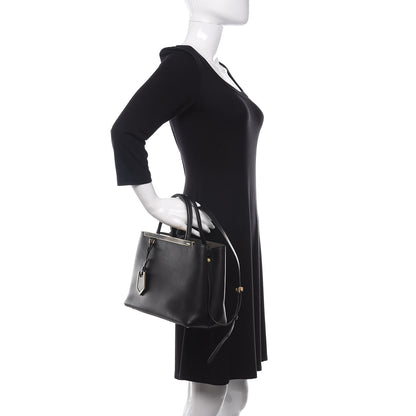 Fendi Vitello Dolce Century Petite 2Jours Tote Black Carbone 3 of 12