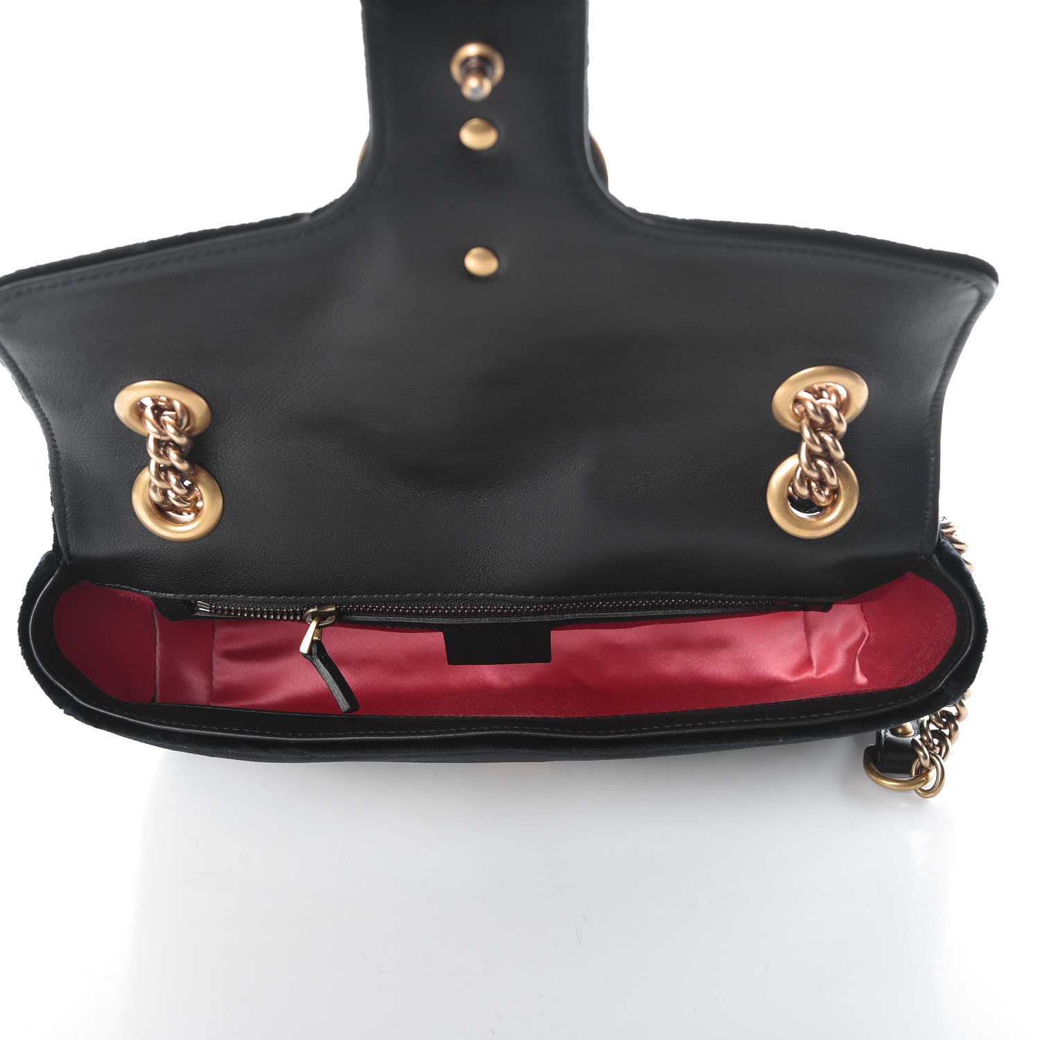 Gucci Velvet Matelasse Marquise Crystals Embroidered Small GG Marmont Shoulder Bag Black 5 of 7