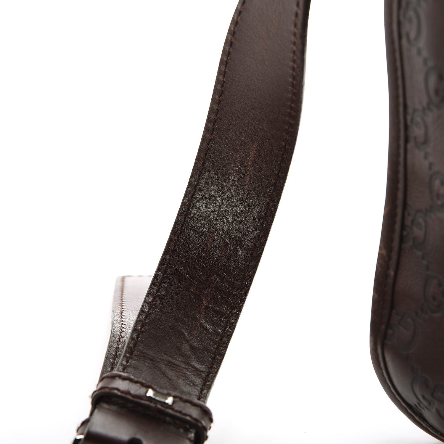 Gucci Guccissima Flap Messenger Bag Dark Brown 25 of 27