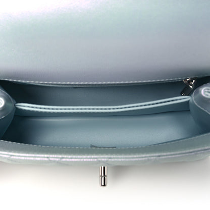 Chanel Iridescent Caviar Quilted Mini Coco Handle Flap Light Blue 5 of 9