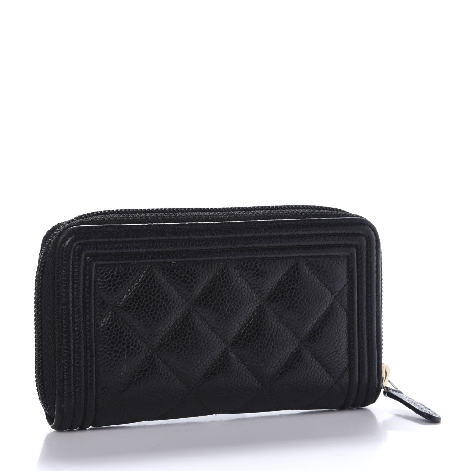 Chanel Caviar Quilted Small Boy Zip Around Wallet Black 3 of 11