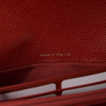 Chanel Caviar Quilted Large Boy Gusset Flap Wallet Red 7 of 8