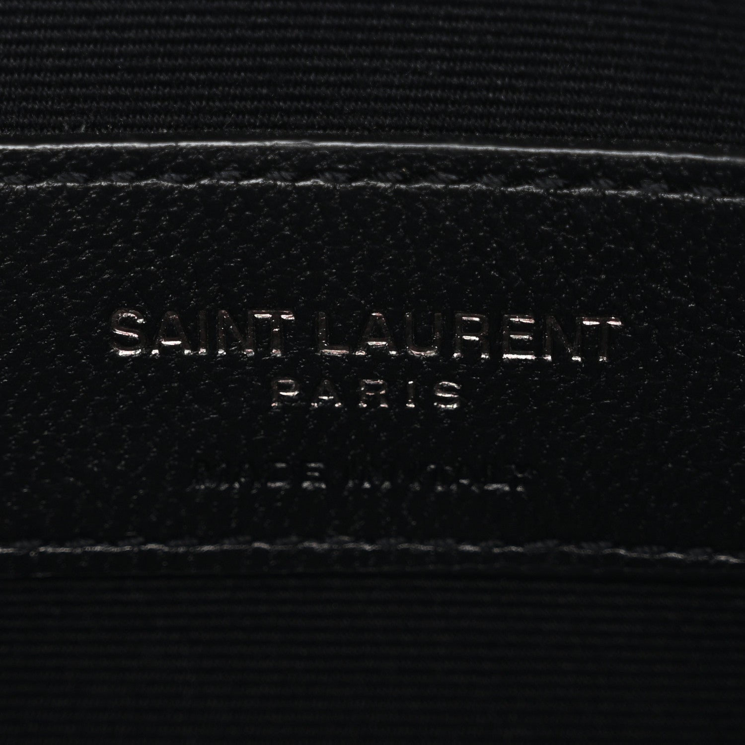 Saint Laurent Grain De Poudre Square Dot Monogram Bill Pouch White Black 6 of 8