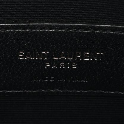 Saint Laurent Grain De Poudre Square Dot Monogram Bill Pouch White Black 6 of 8