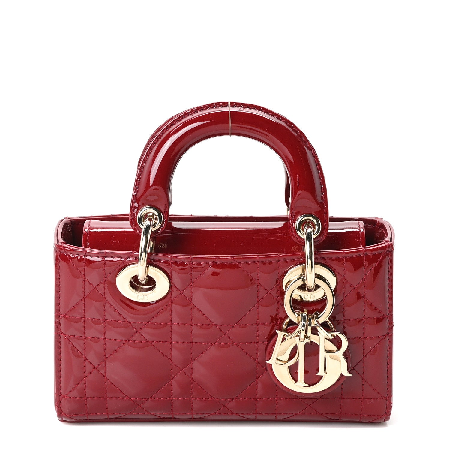 Christian Dior Patent Cannage Micro Lady D-Joy Rouge Ceris 1 of 10
