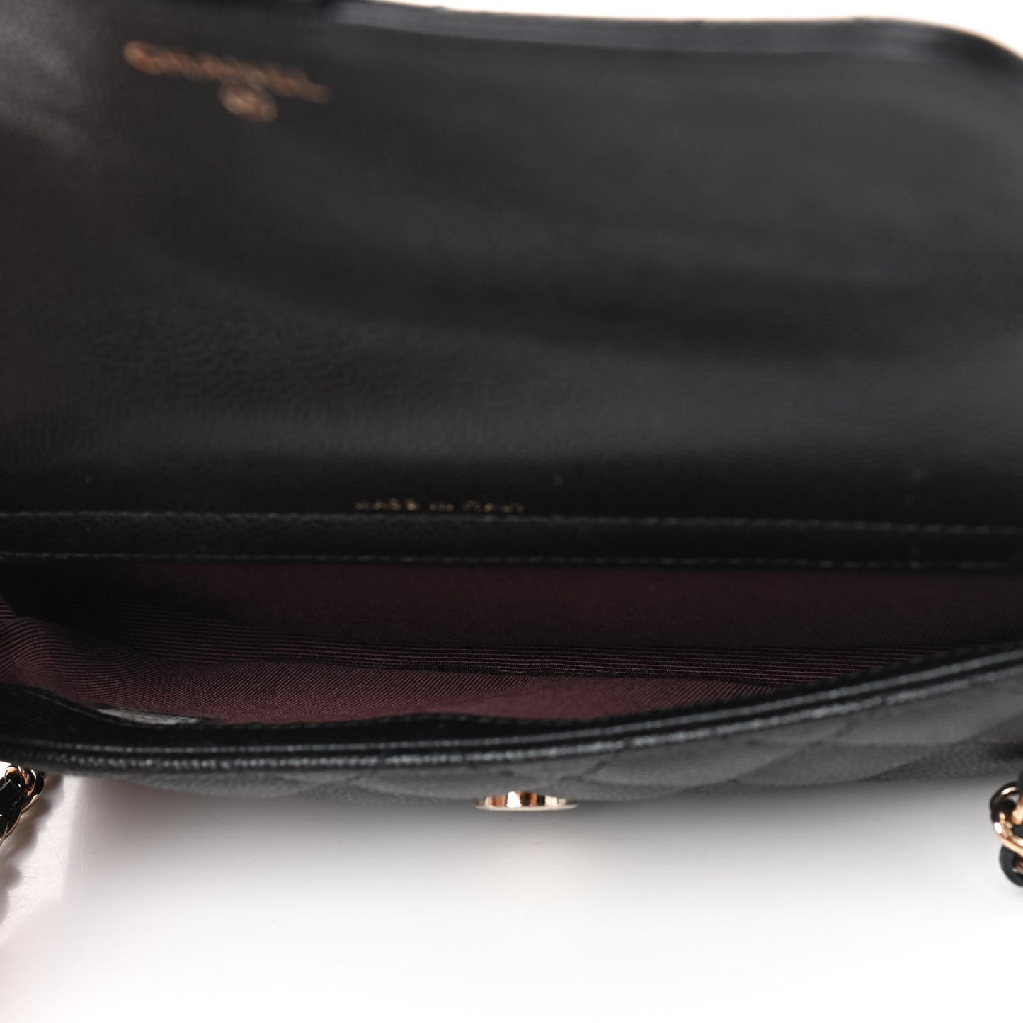 Caviar Quilted Flap Phone Holder With Chain Black