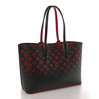 Christian Louboutin Perforated Calfskin Degrade Loubinthesky East West Cabata Tote Black Red 3 of 13