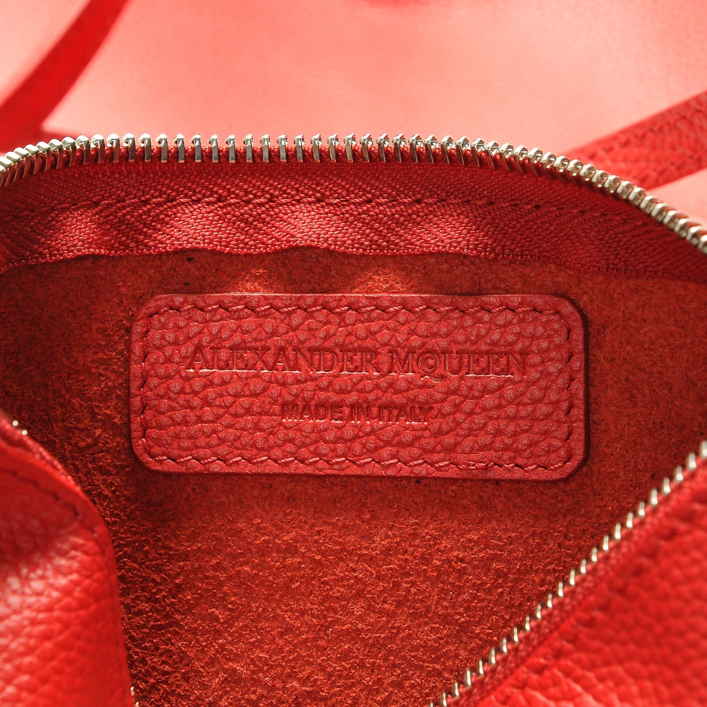 Grained Calfskin Skull Open Shopper Tote Red